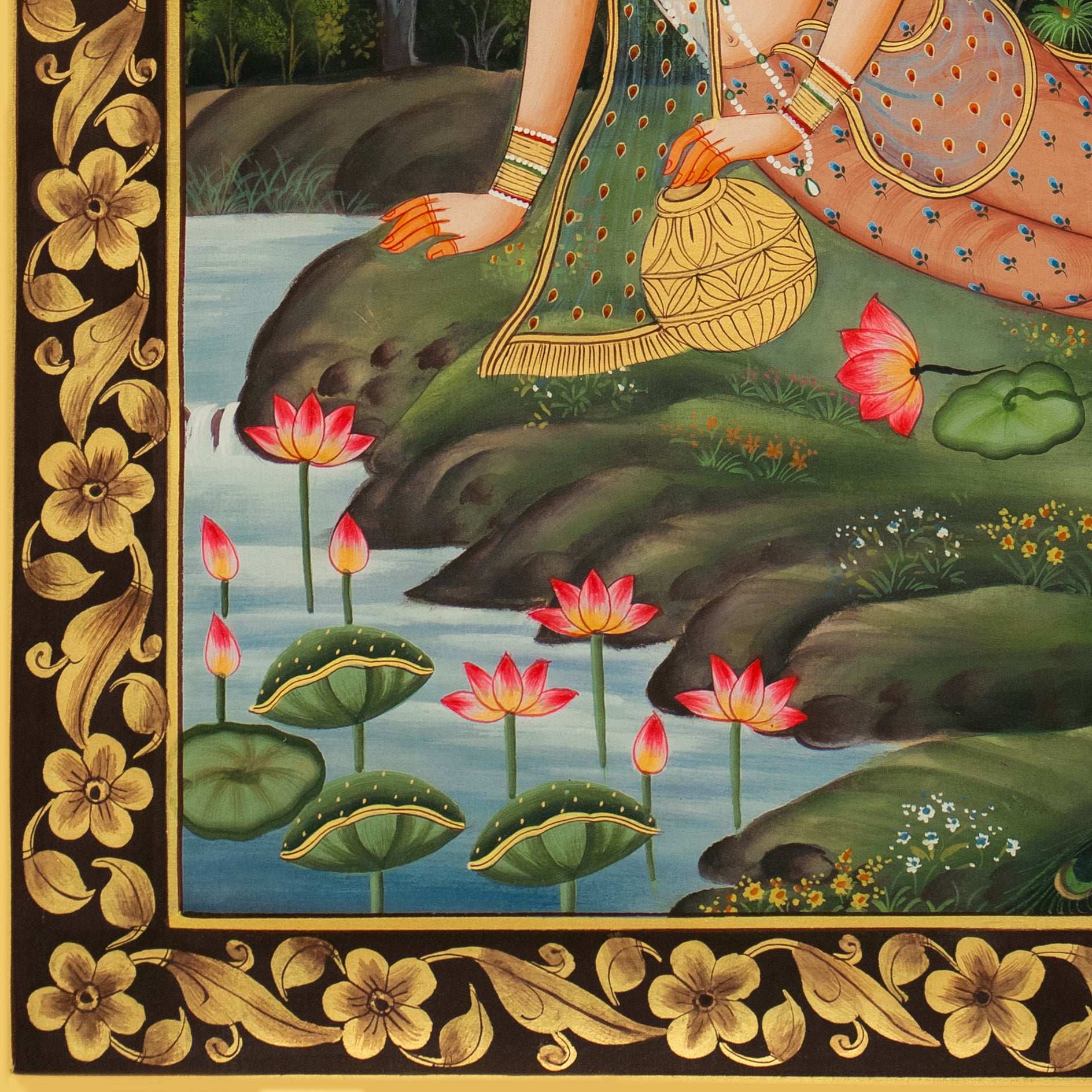 Radha & Krishna love Scene Handmade Painting For Home Wall Decor