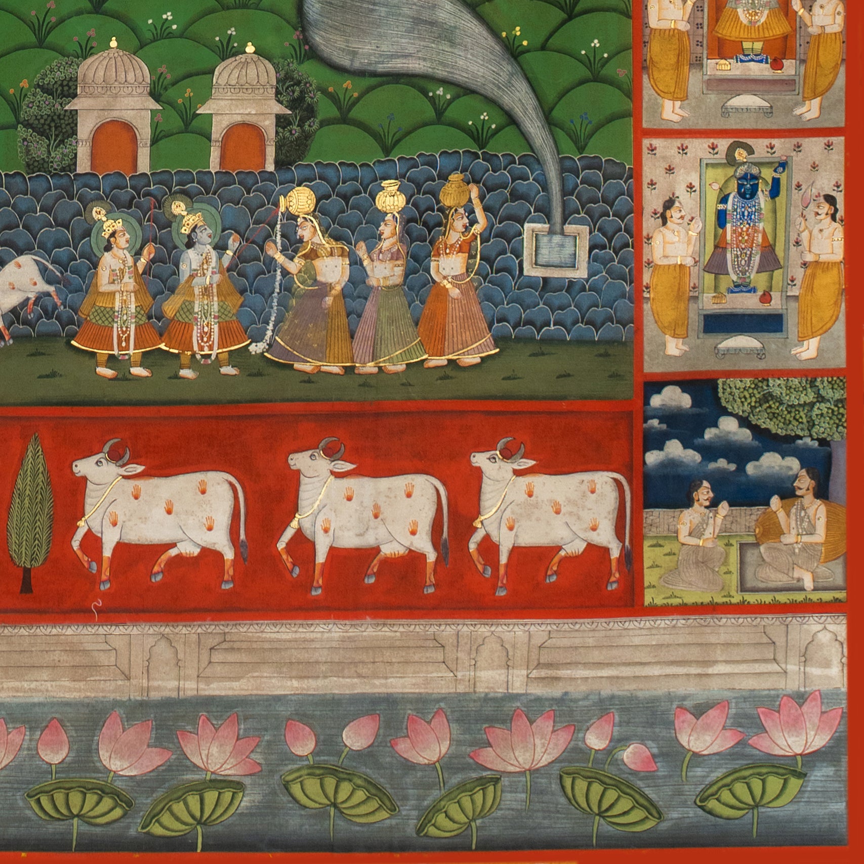 Sharad Purnima with 24 Swaroop Shreenathji Handmade Pichwai Painting For Home Wall Decor