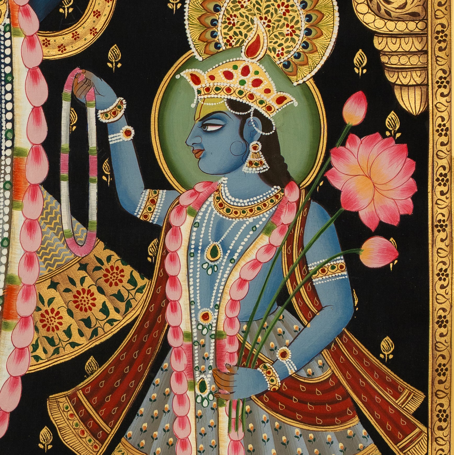 3 Nidhi Swaroop Shrinath ji, Yamunaji, Shri MahaPrabhuji Handmade Painting For Home Wall Decor