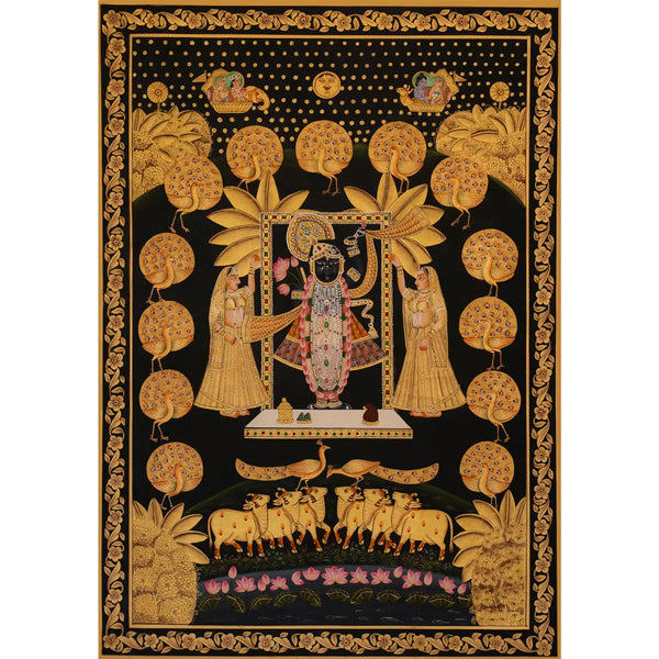 Sharad Purnima Pichwai Pichwai Handmade Painting For Home Wall Decor