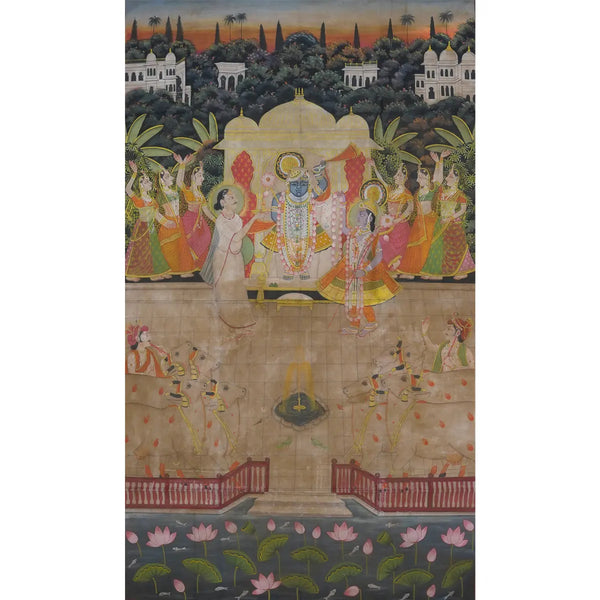 The Devotees Pichwai Handmade Painting For Home Wall Decor