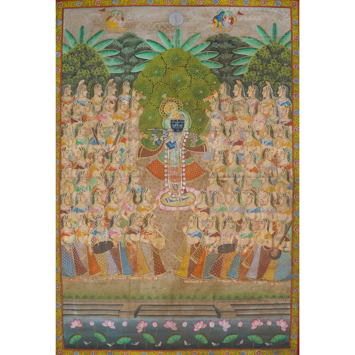 Maha Raas Pichwai Artwork Pichwai Handmade Painting For Home Wall Decor