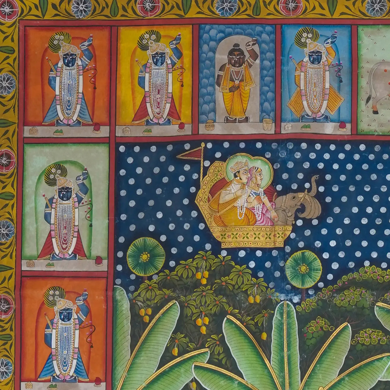 Gopashtami Pichwai Handmade Painting For Home Wall Decor