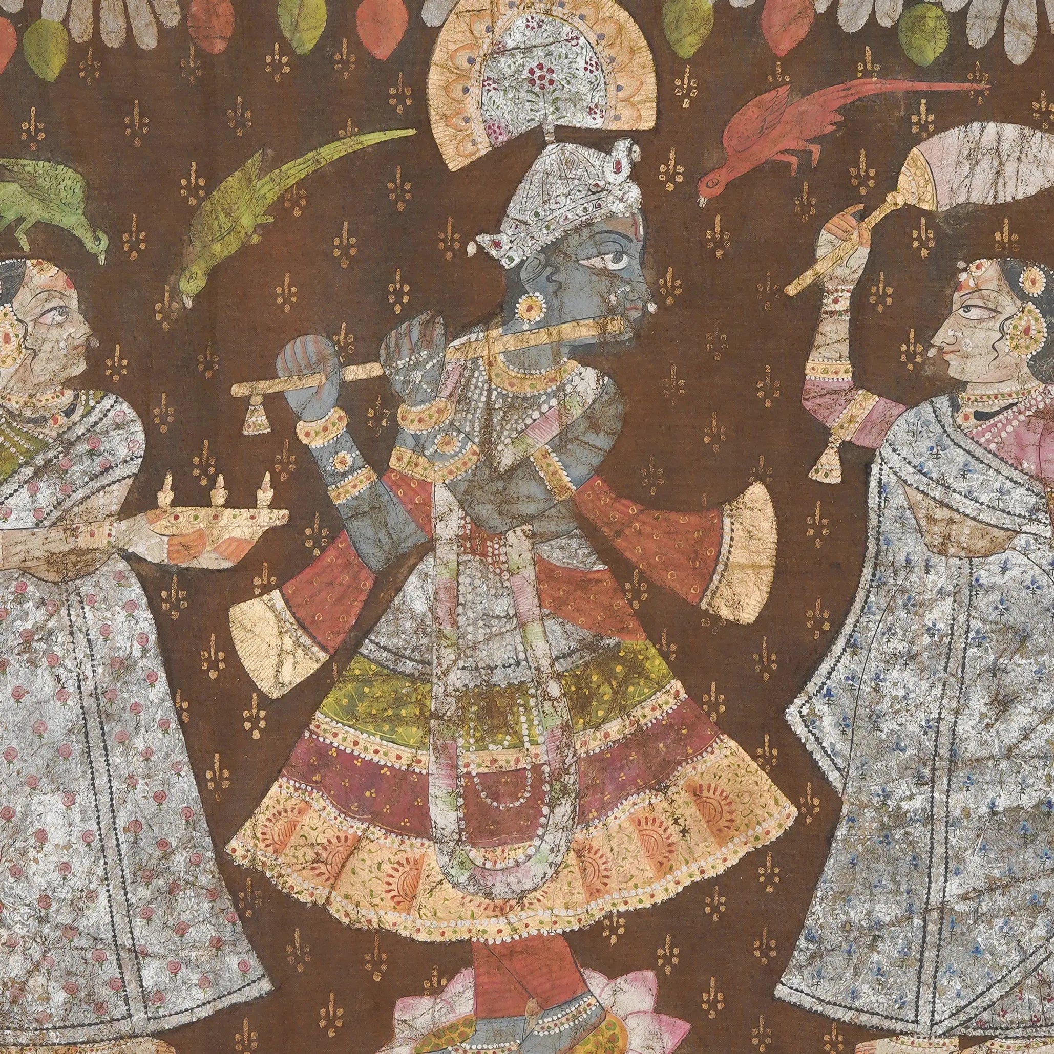 Krishna with Gopis Pichwai Handmade Painting For Home Wall Decor