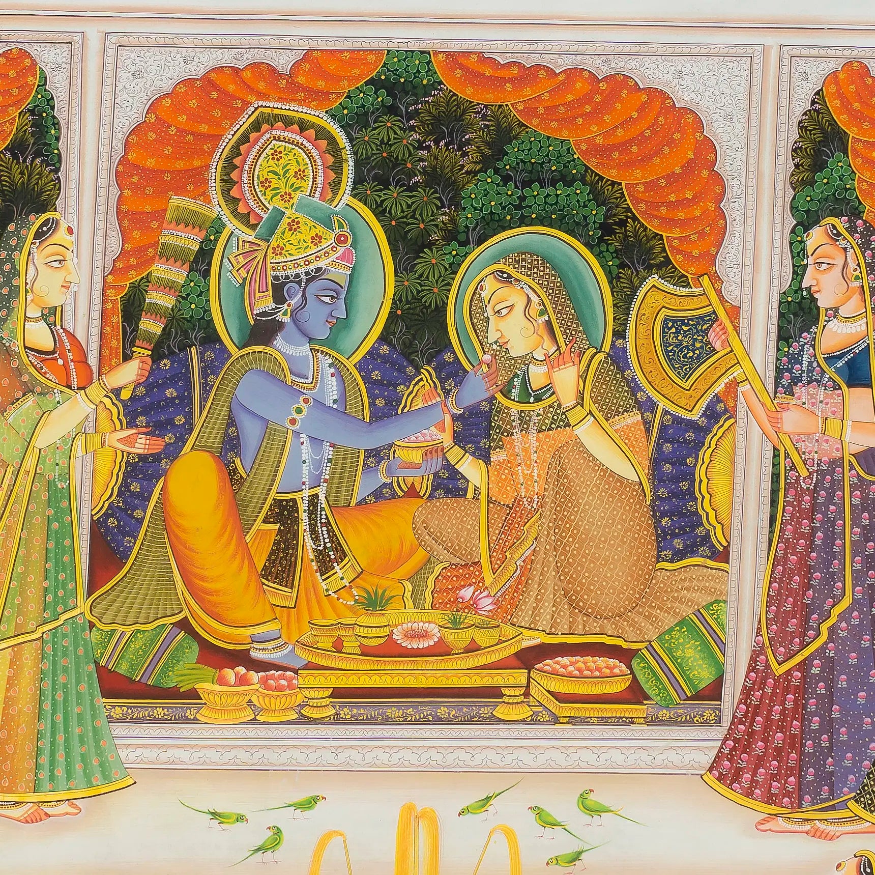 The Ultimate Union of Radha and Krishna Pichwai Handmade Painting For Home Wall Decor
