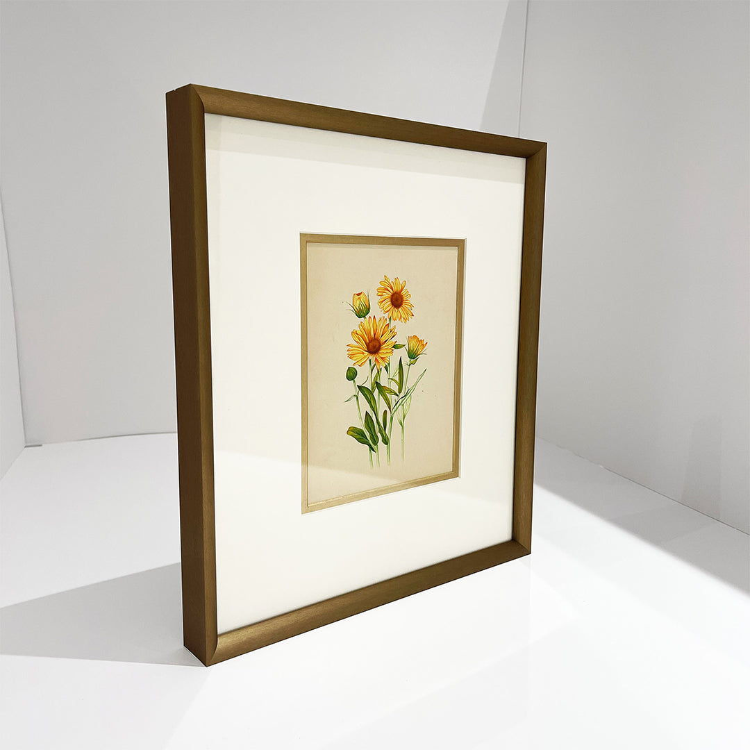 Sunflower Metal Framed Floral Artwork Painting