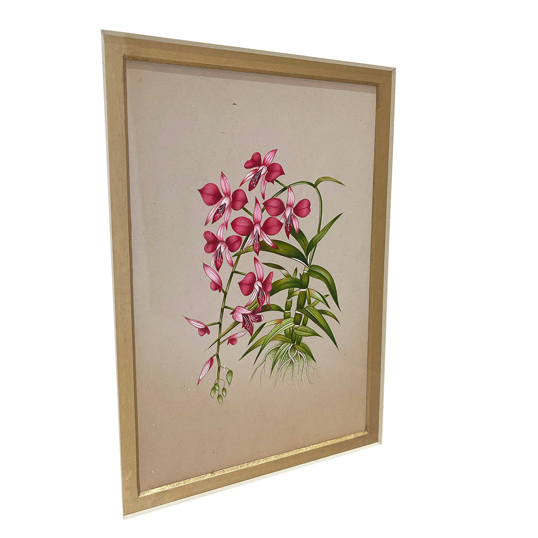 Orchid Metal Framed Floral Artwork Painting