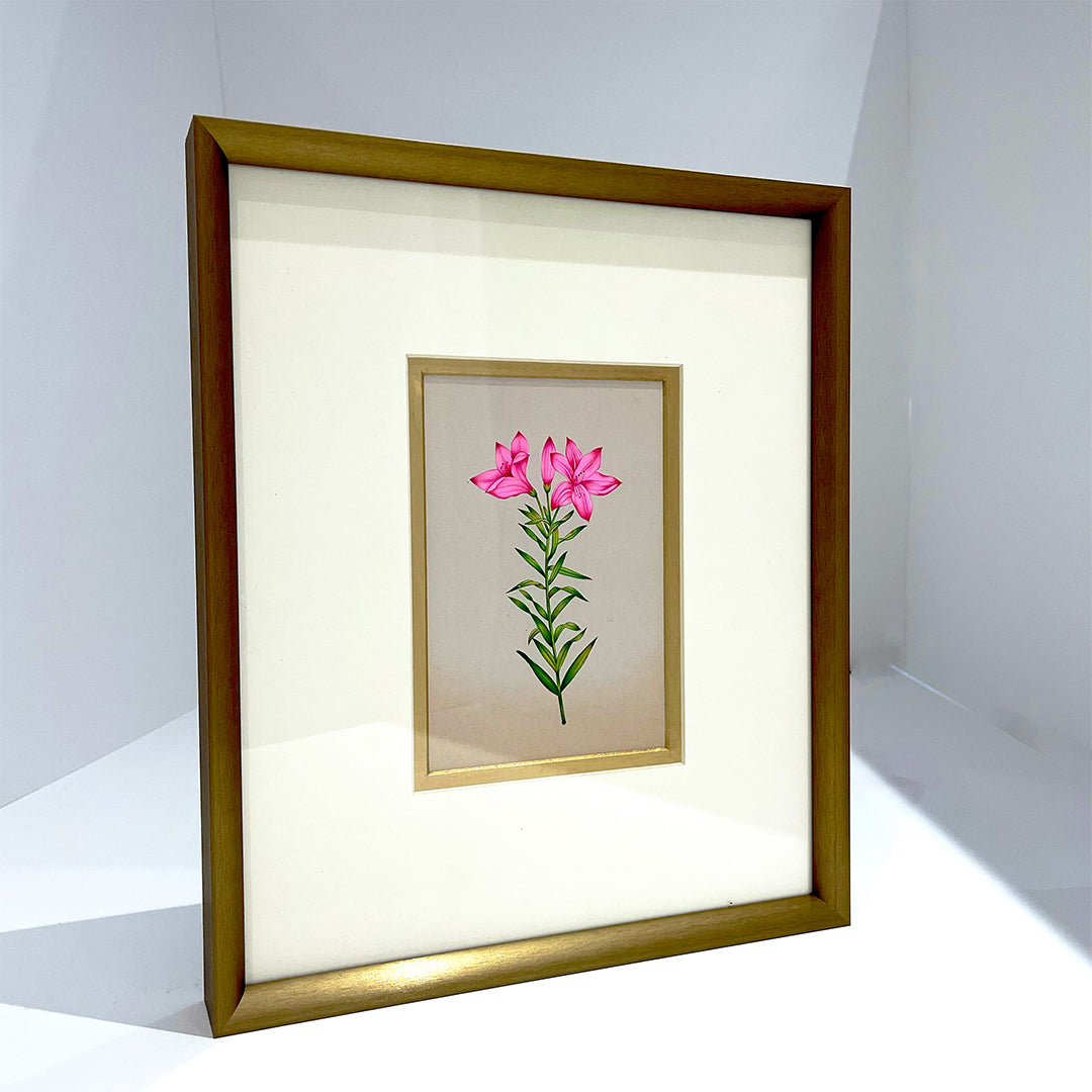 Pink Lily Metal Framed Floral Artwork Painting
