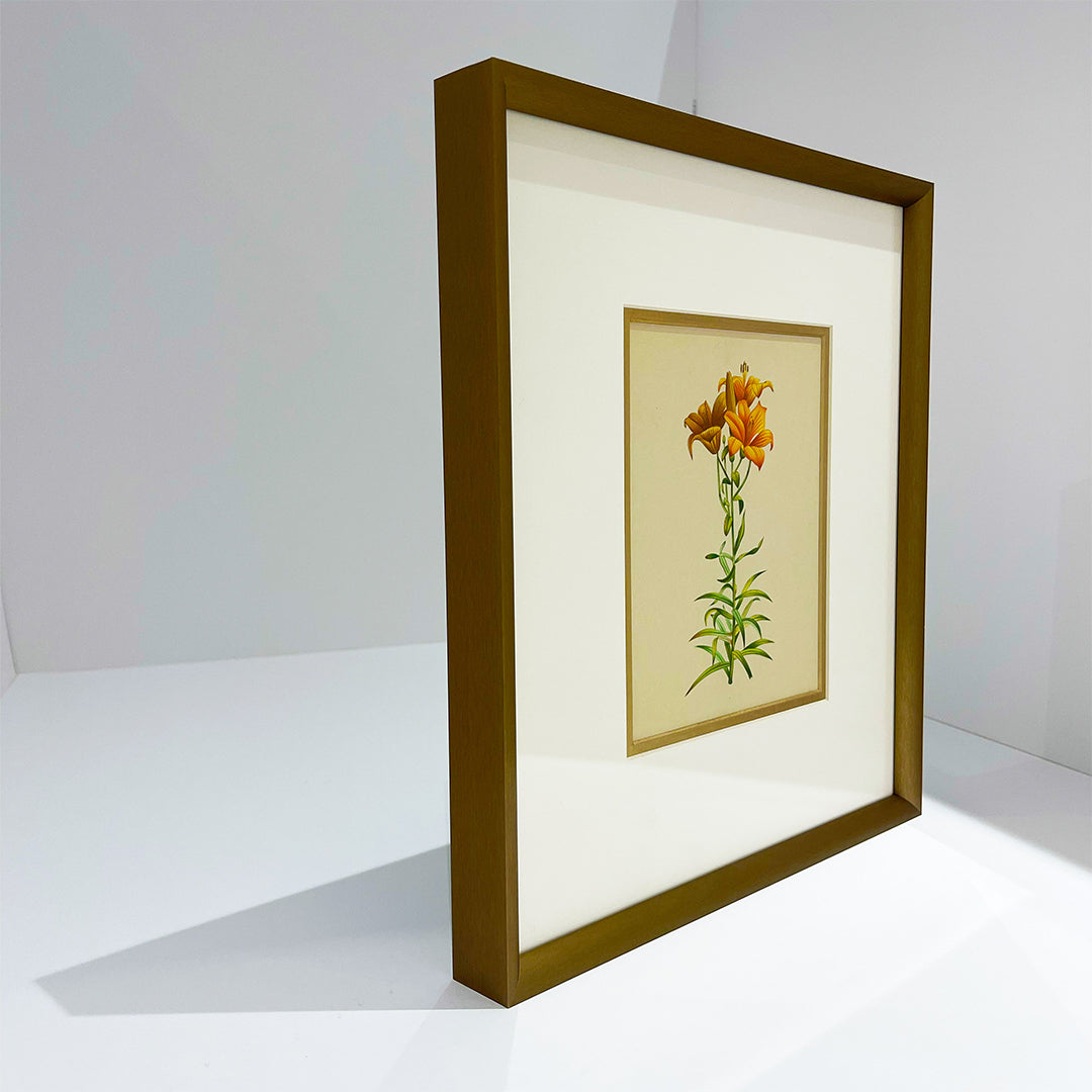 Orange Lily Metal Framed Floral Artwork Painting