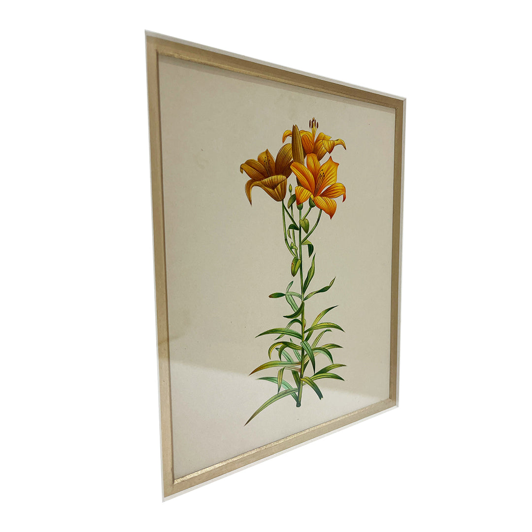 Orange Lily Metal Framed Floral Artwork Painting