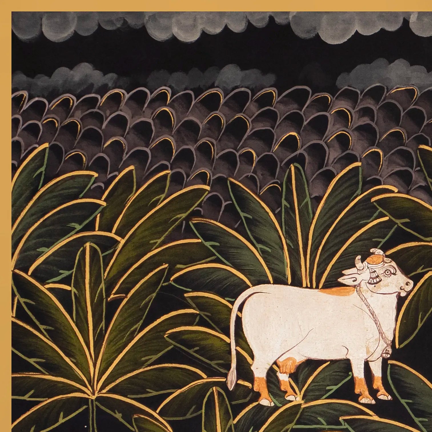 Kamdhenu Cow Pichwai Handmade Painting For Home Wall Decor