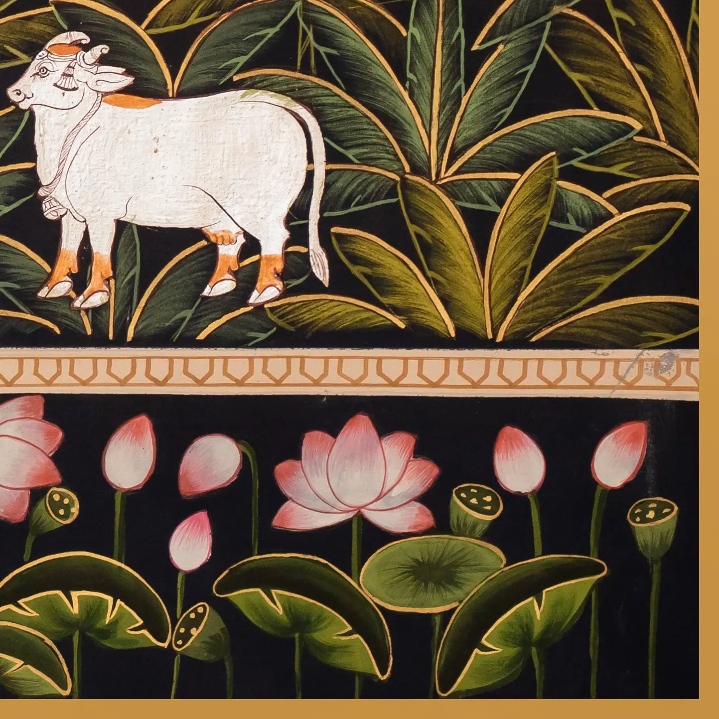 Kamdhenu Cow Pichwai Handmade Painting For Home Wall Decor