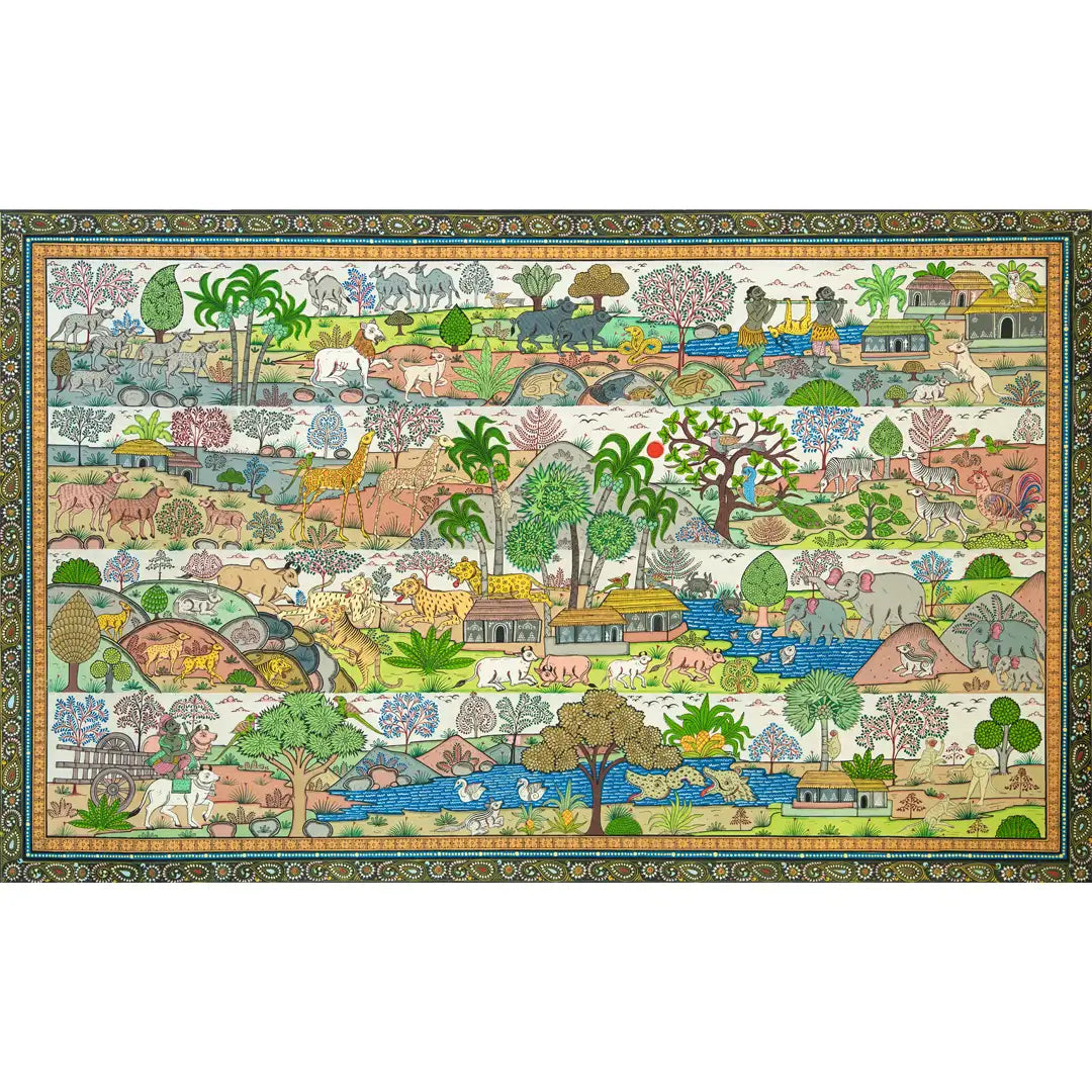 Jungle Symphony Handmade Pattachitra Painting