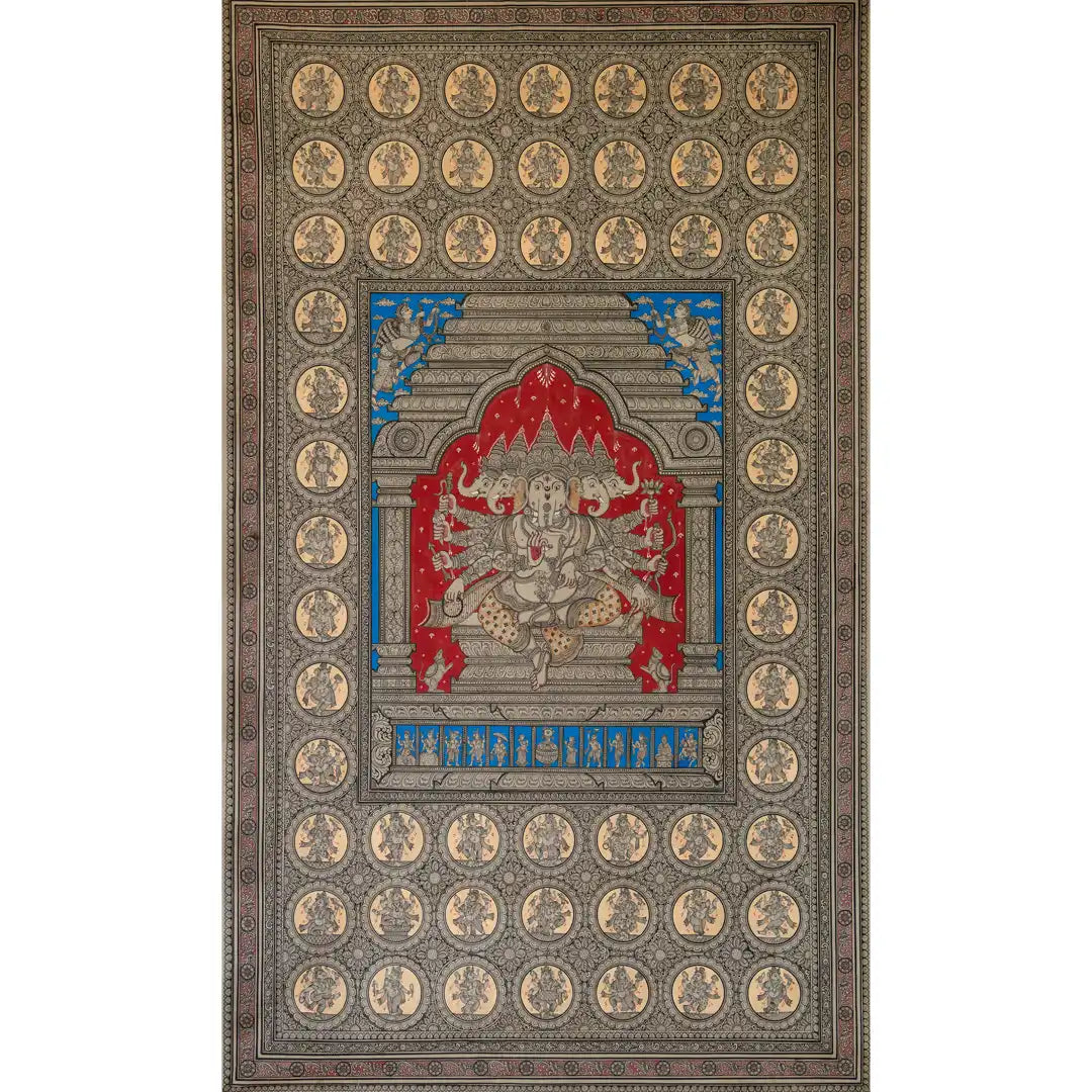 Panchamukhi Ganesha Pattachitra Handmade Painting