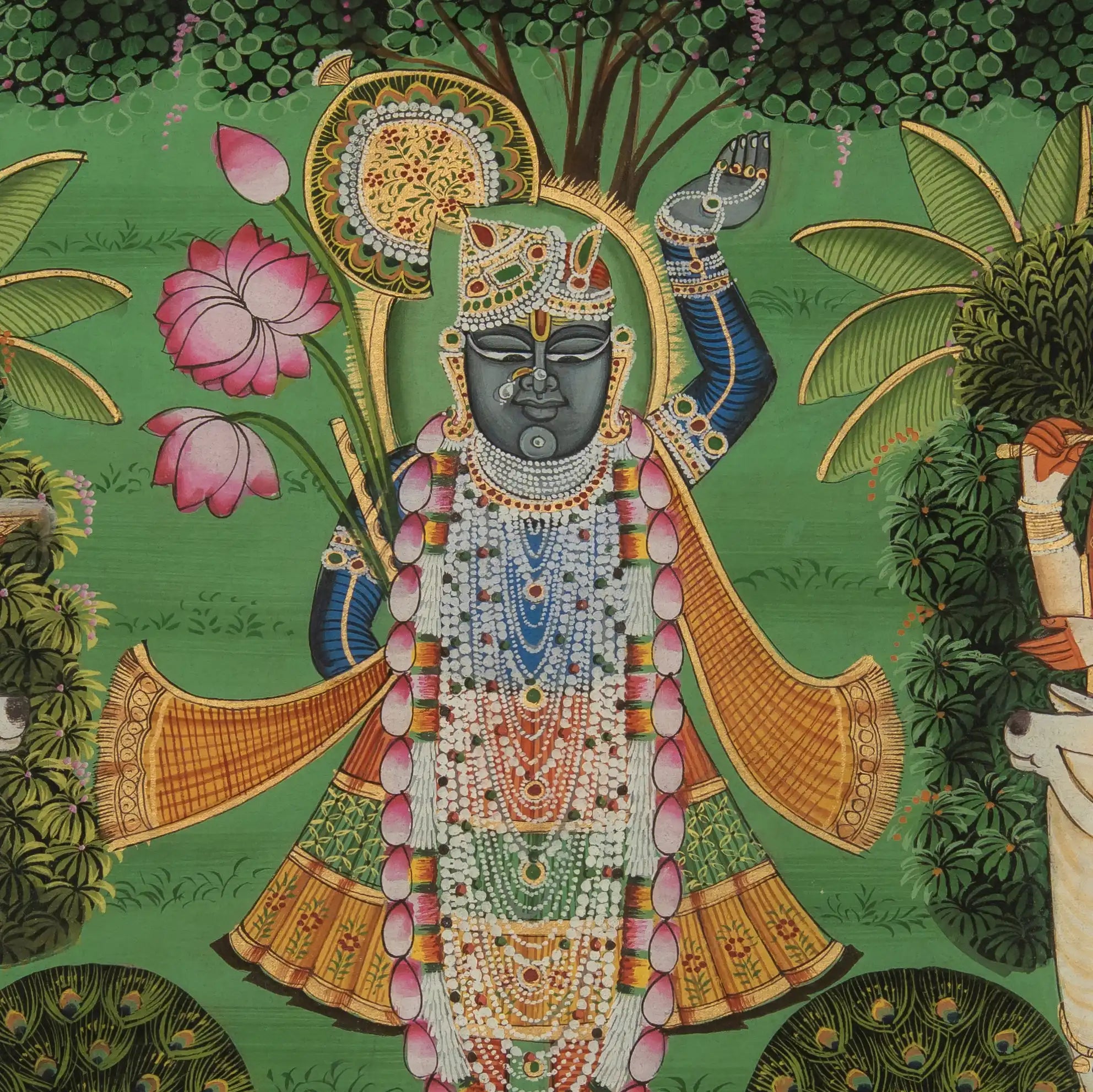 Divine Grace of Gokul Chandrama Handmade Pichwai Painting
