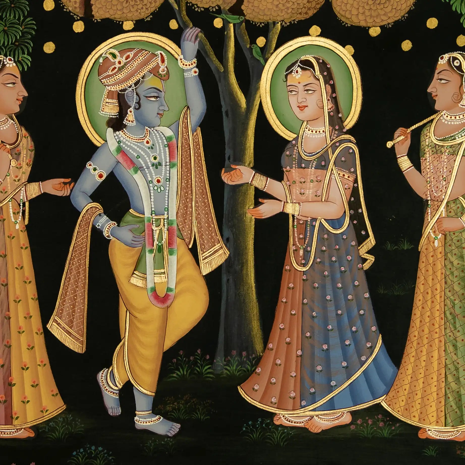 Radha Krishna Real Gold Leaf Handmade Pichwai Painting