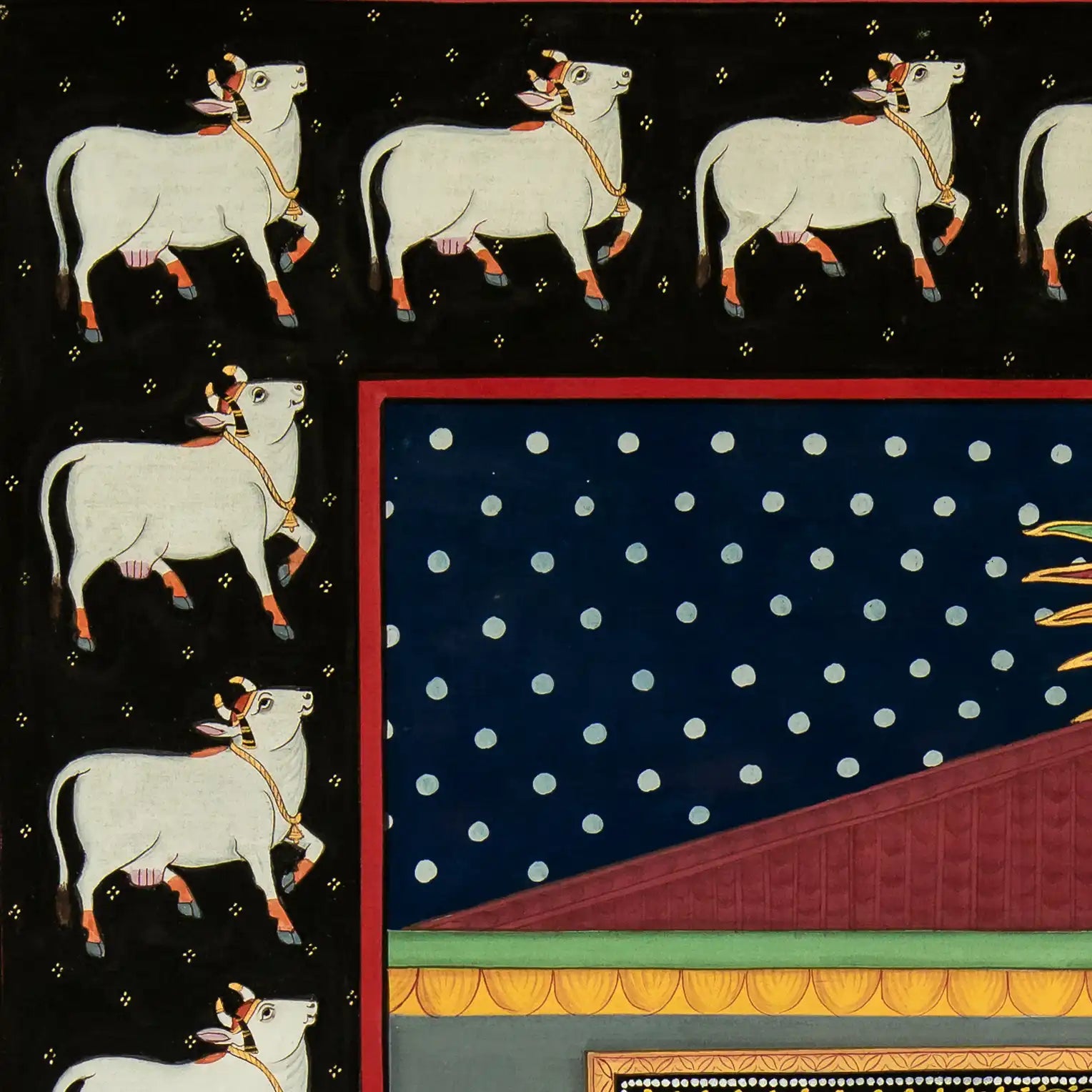 Exclusive Real Gold leaf Annakut Handmade Pichwai Painting