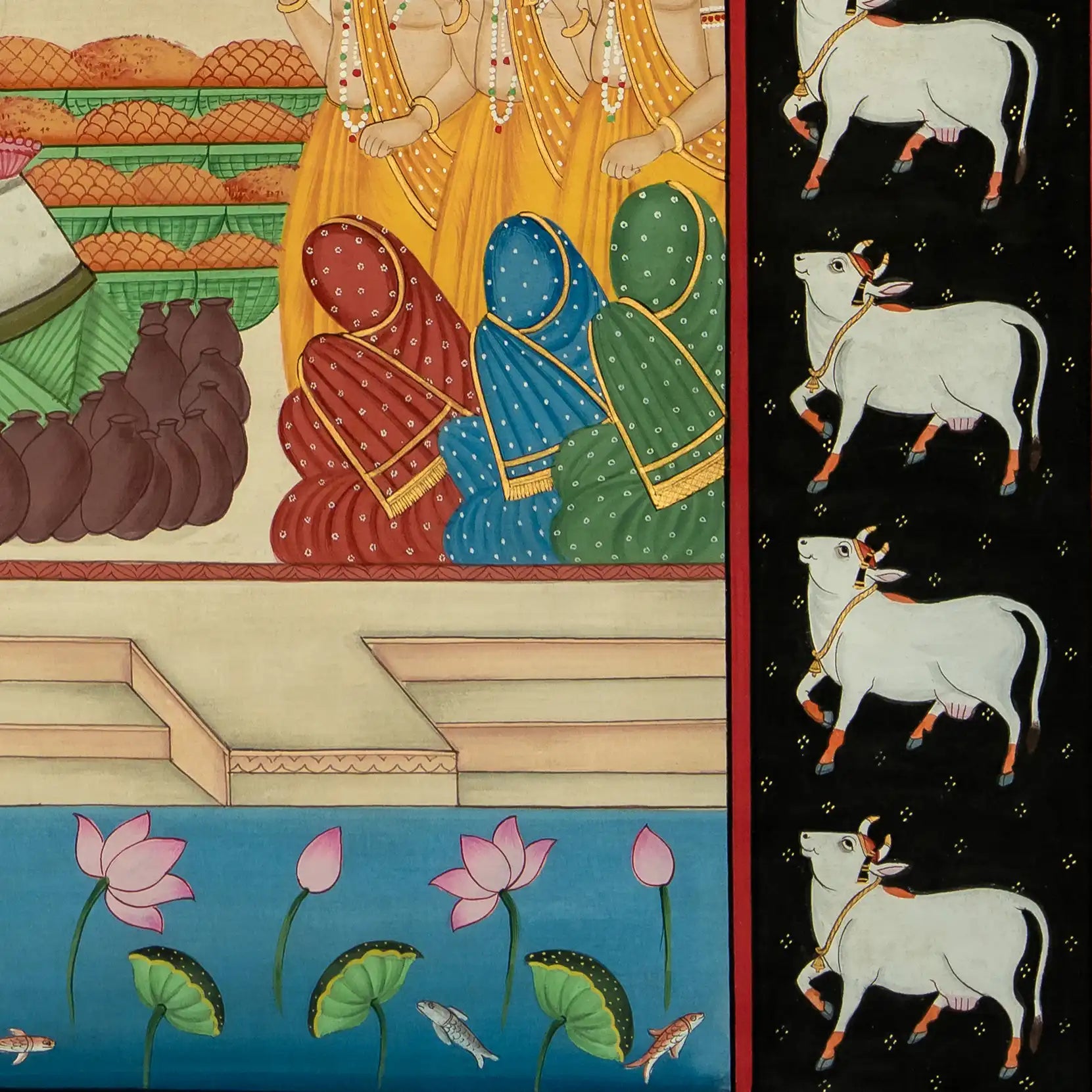Exclusive Real Gold leaf Annakut Handmade Pichwai Painting