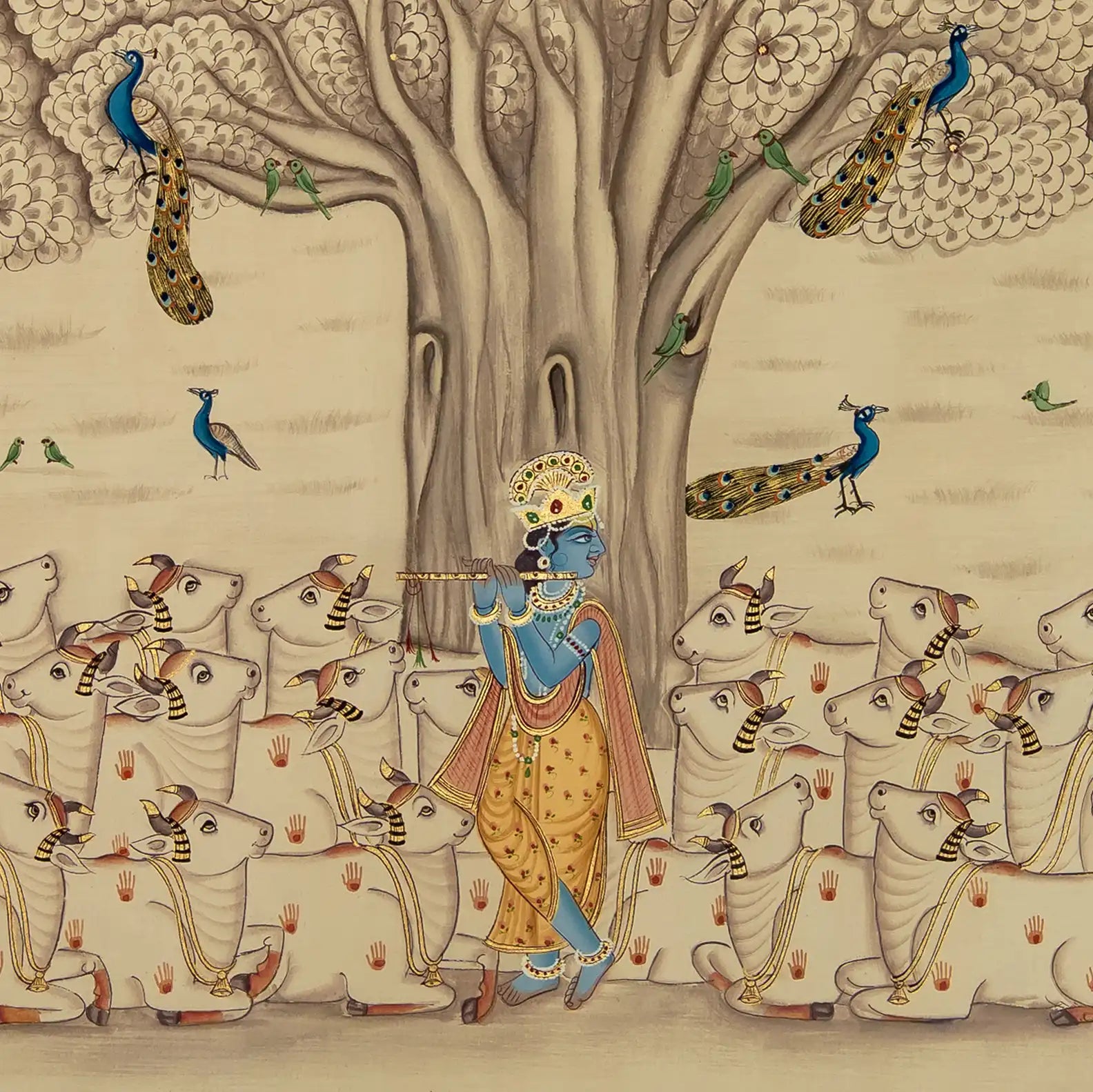 Auric Tree of Life Handmade Pichwai Painting