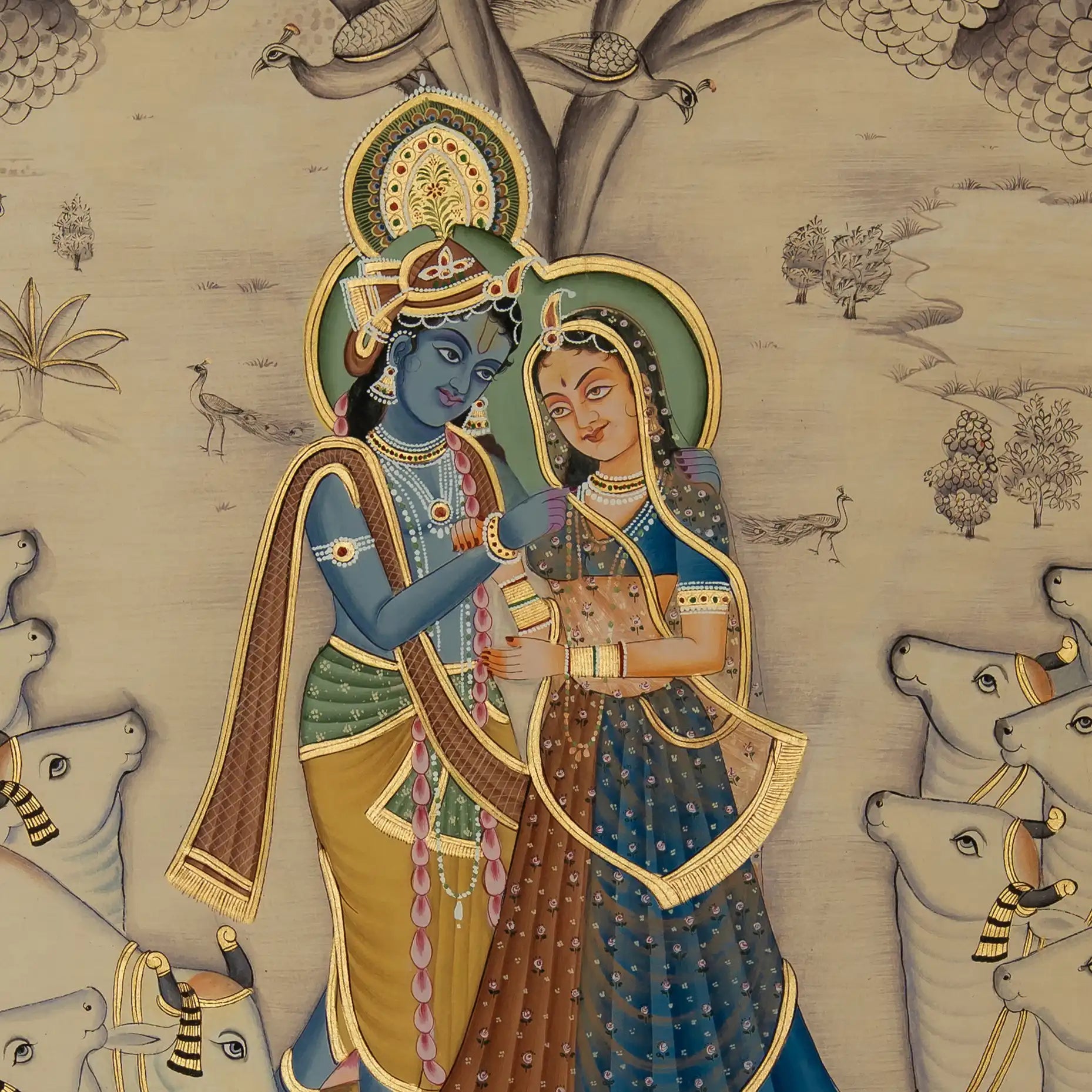 Radha Krishna Leela Handmade Pichwai Painting