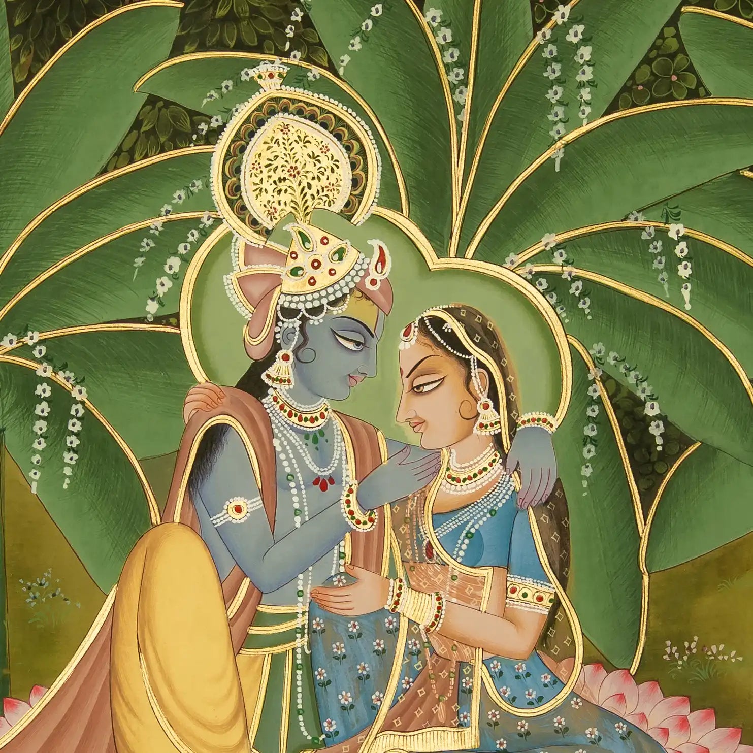 Exclusive Real Gold leaf Shri Radha Krishna Handmade Pichwai Painting