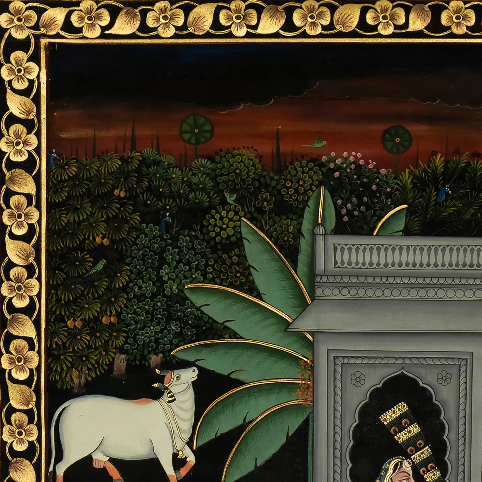 Sunrise in Nathdawara Handmade Pichwai Painting