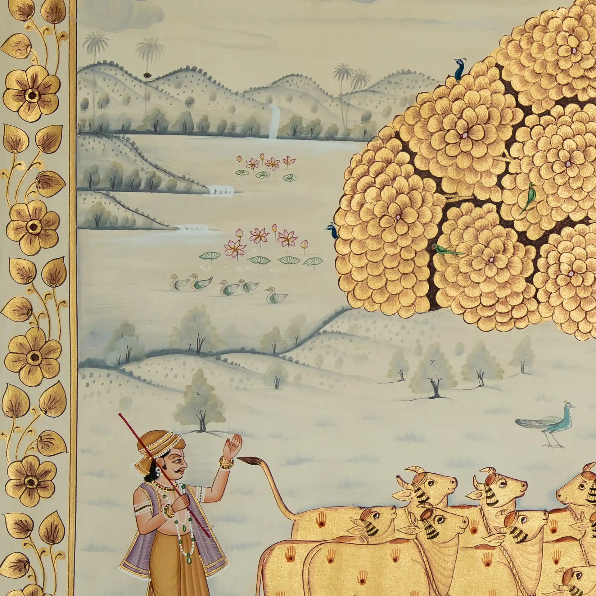 Auric Tree of life Handmade Pichwai Painting