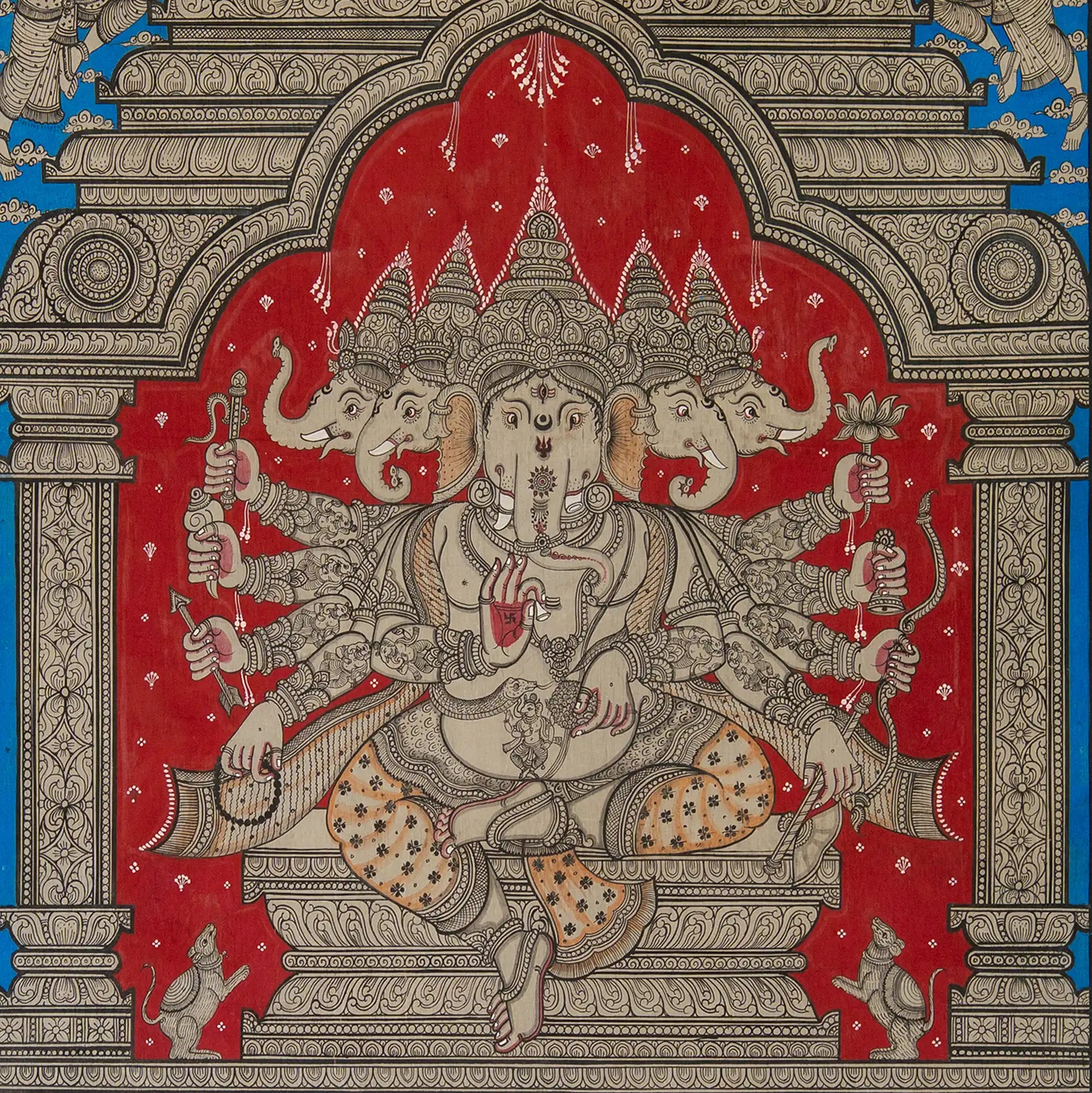Panchamukhi Ganesha Pattachitra Handmade Painting