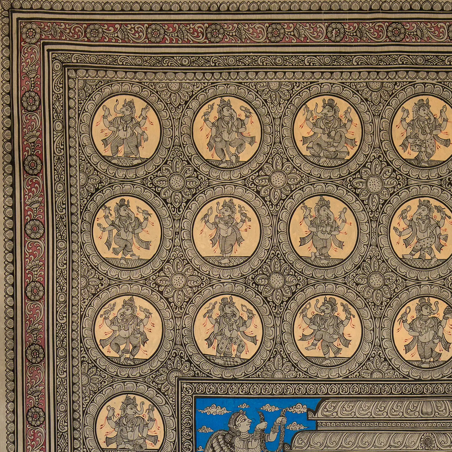 Panchamukhi Ganesha Pattachitra Handmade Painting