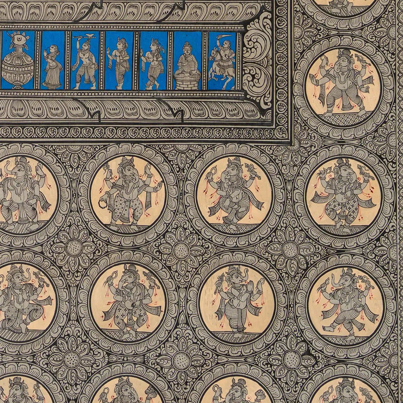 Panchamukhi Ganesha Pattachitra Handmade Painting