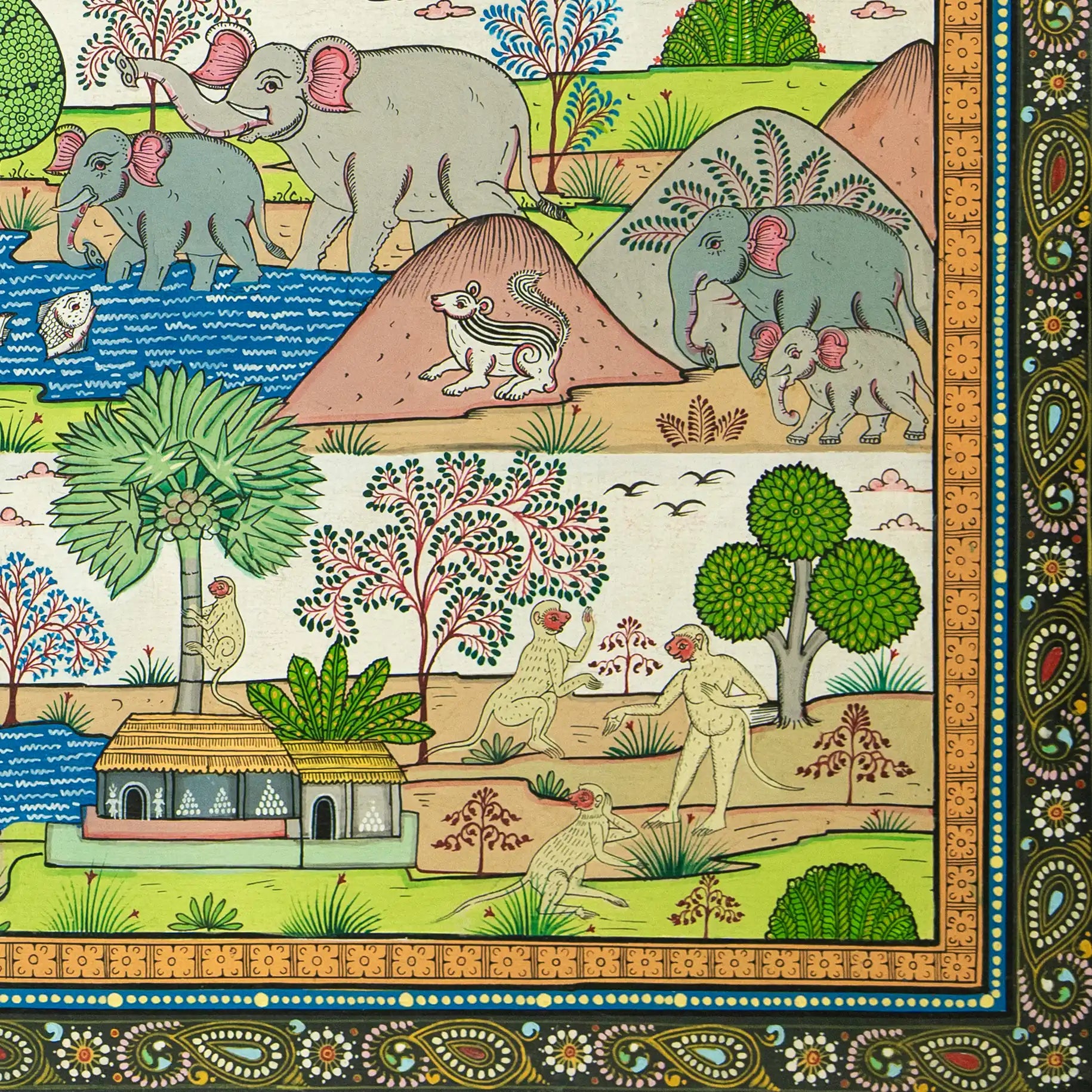 Jungle Symphony Handmade Pattachitra Painting
