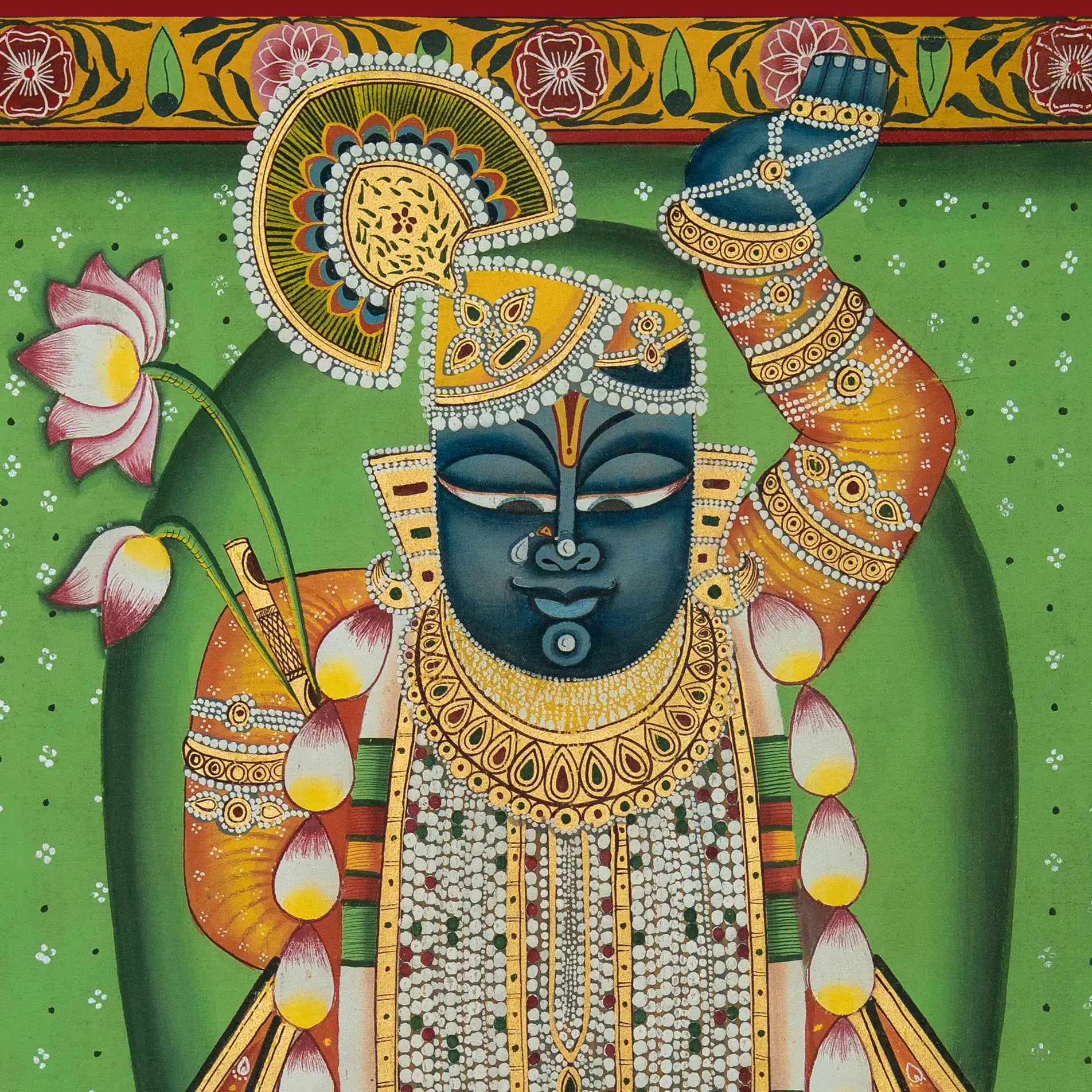 Shrinath Ji - Teen swaroop Pichwai Handmade Pichwai Painting