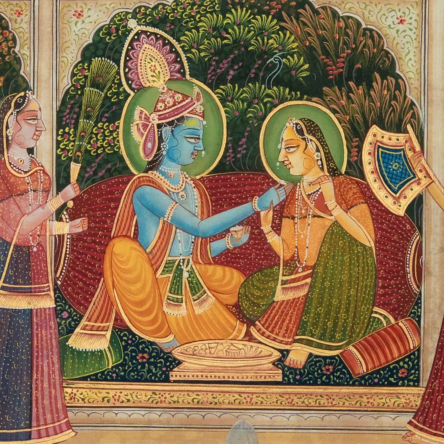 Radha Krishna Anguthi Kunj Leela Handmade Pichwai Painting