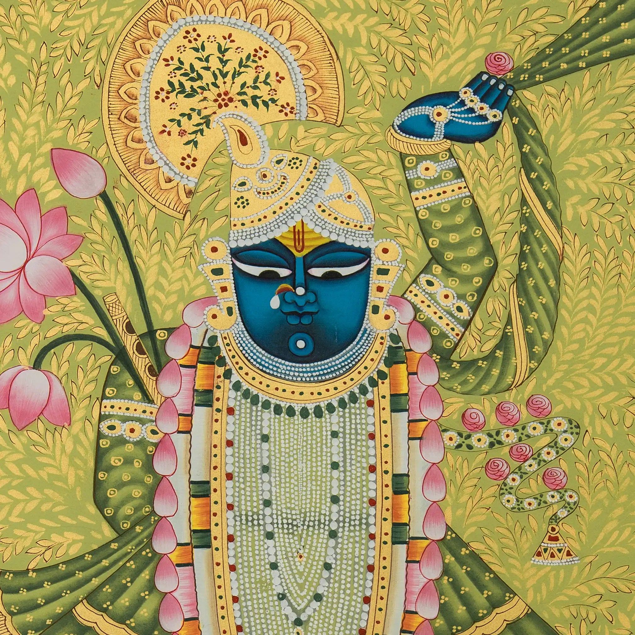 Shrinath ji Raj Bhog Swaroop Handmade Pichwai Painting