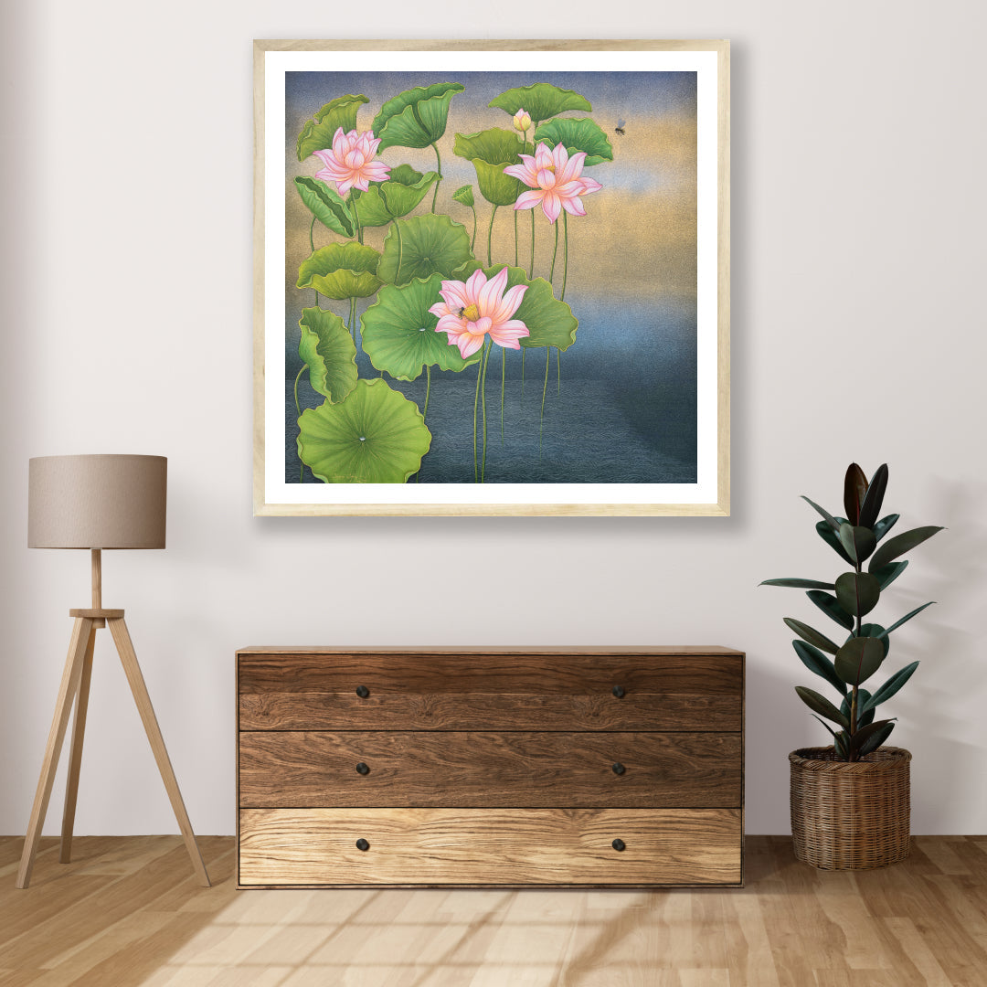 Limited Edition Lotus Painting By Shammi Banu Sharma