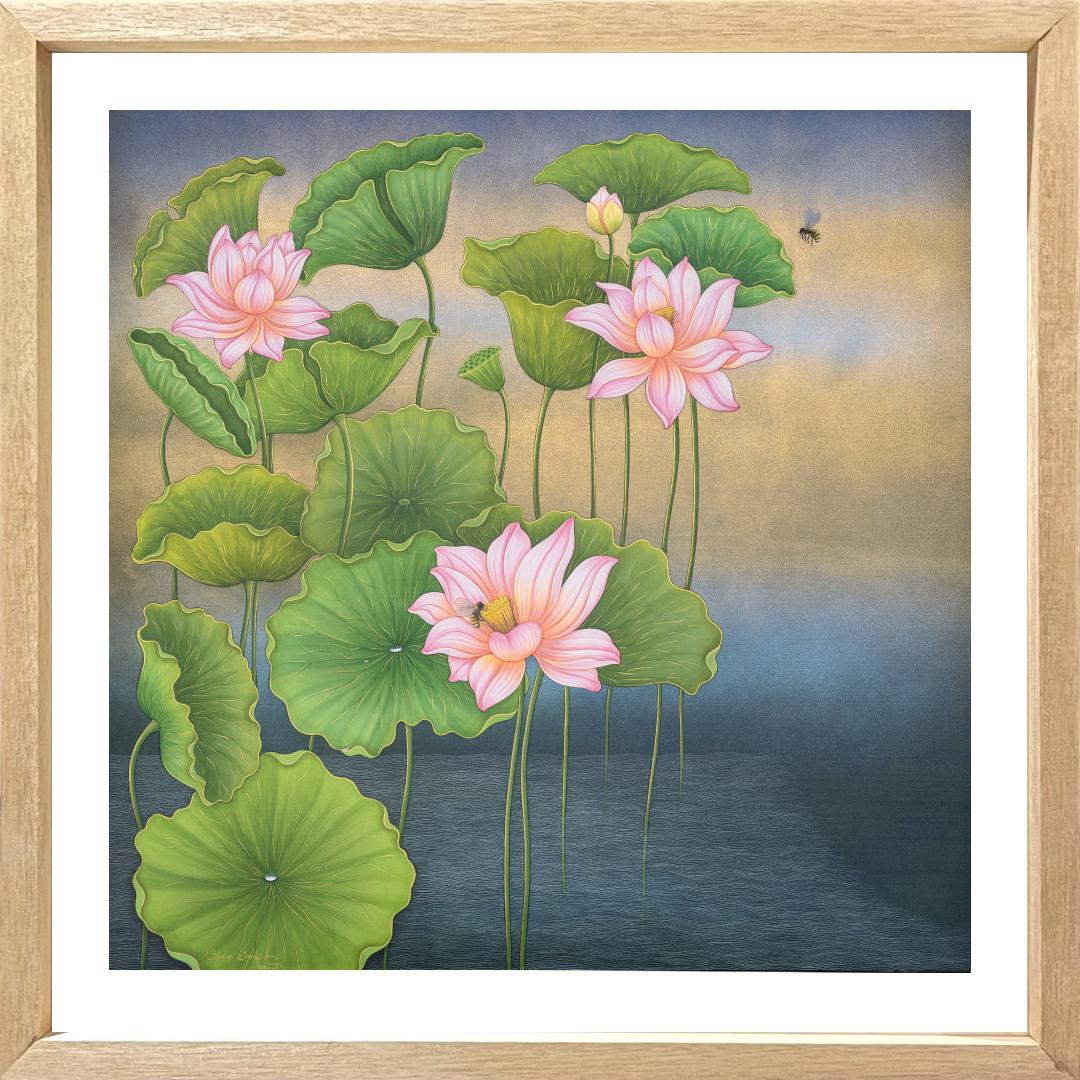 Limited Edition Lotus Painting By Shammi Banu Sharma