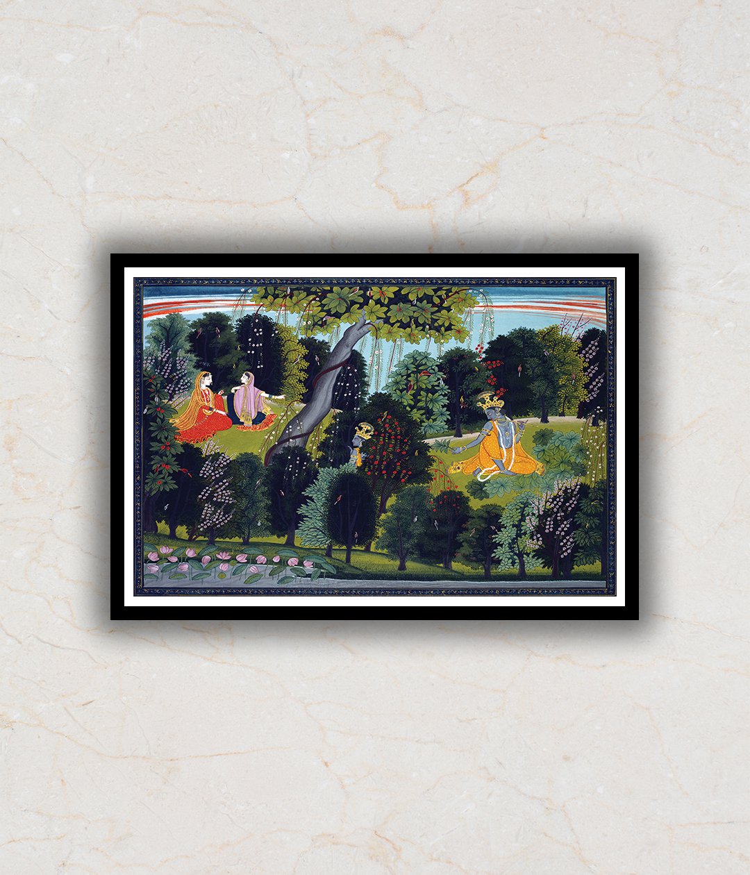 Radha and Her Sakhi Art Painting For Home Wall Art Decor
