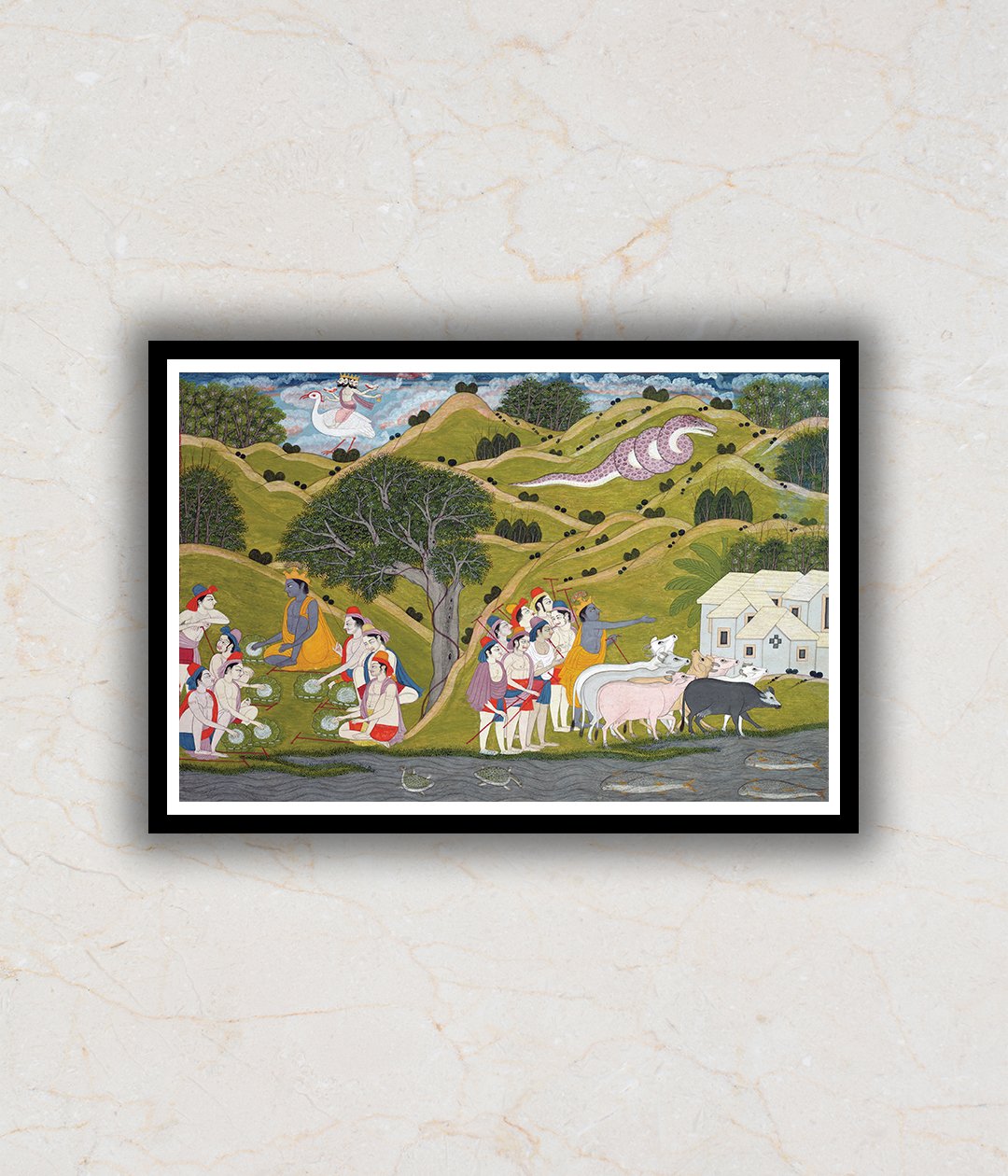 Return of Krishna: The Gwala Rajasthani Art Painting For Home Wall Art Decor