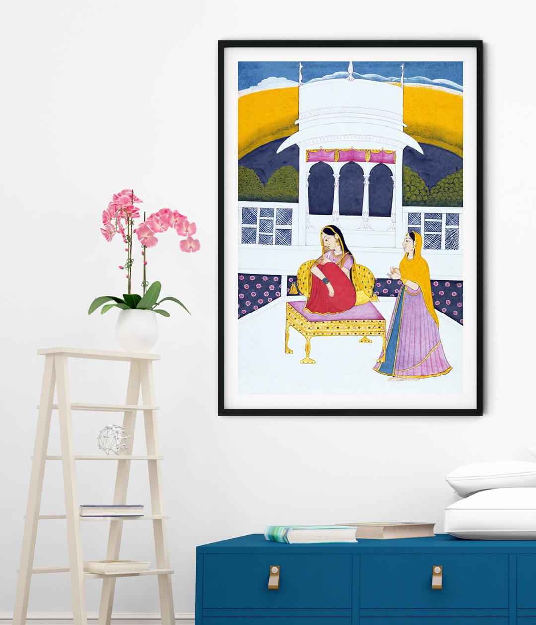 Dwelling at Dawn Rajasthani Art Painting For Home Wall Art Decor