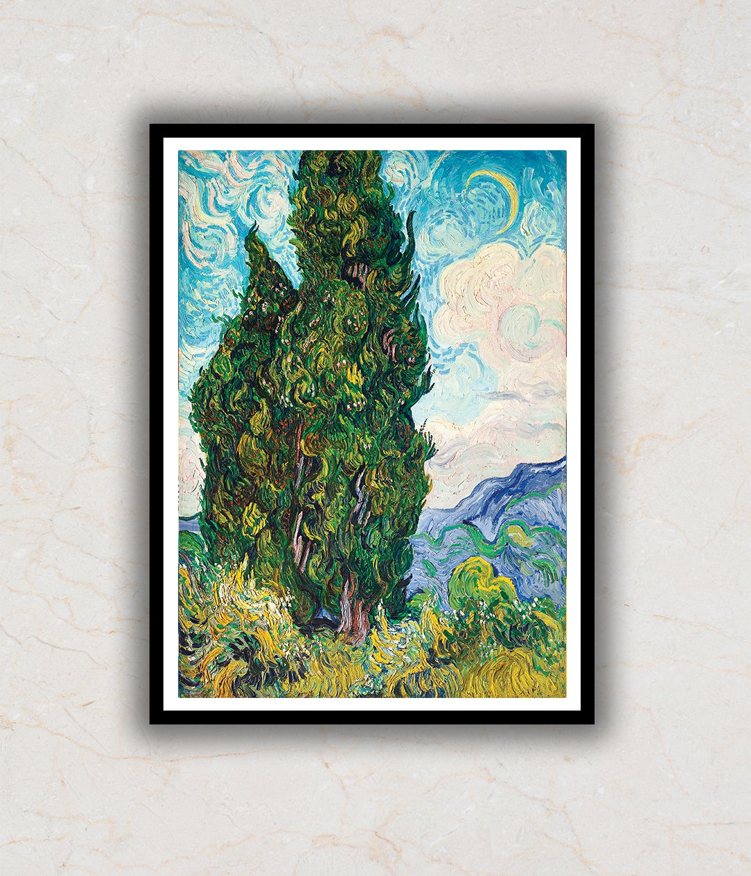 Cypresses Vincent Van Gogh Painting