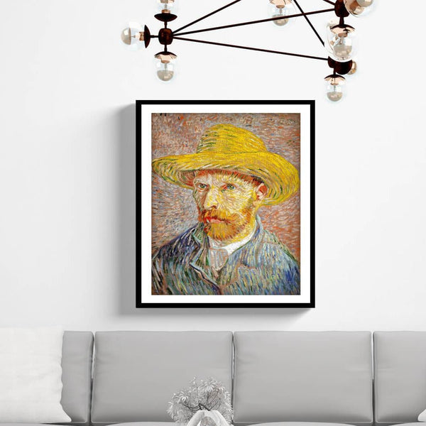 Self-Portrait with a Straw Hat Vincent Van Gogh Painting