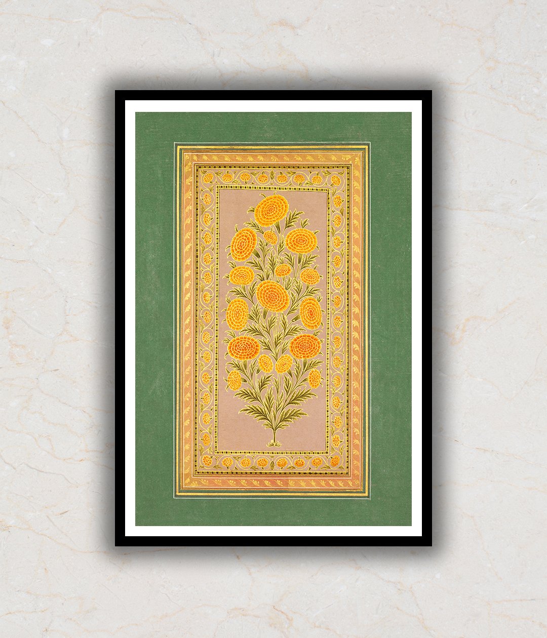 Multicolor Mughal Flower Art Painting For Home Wall Art Decor