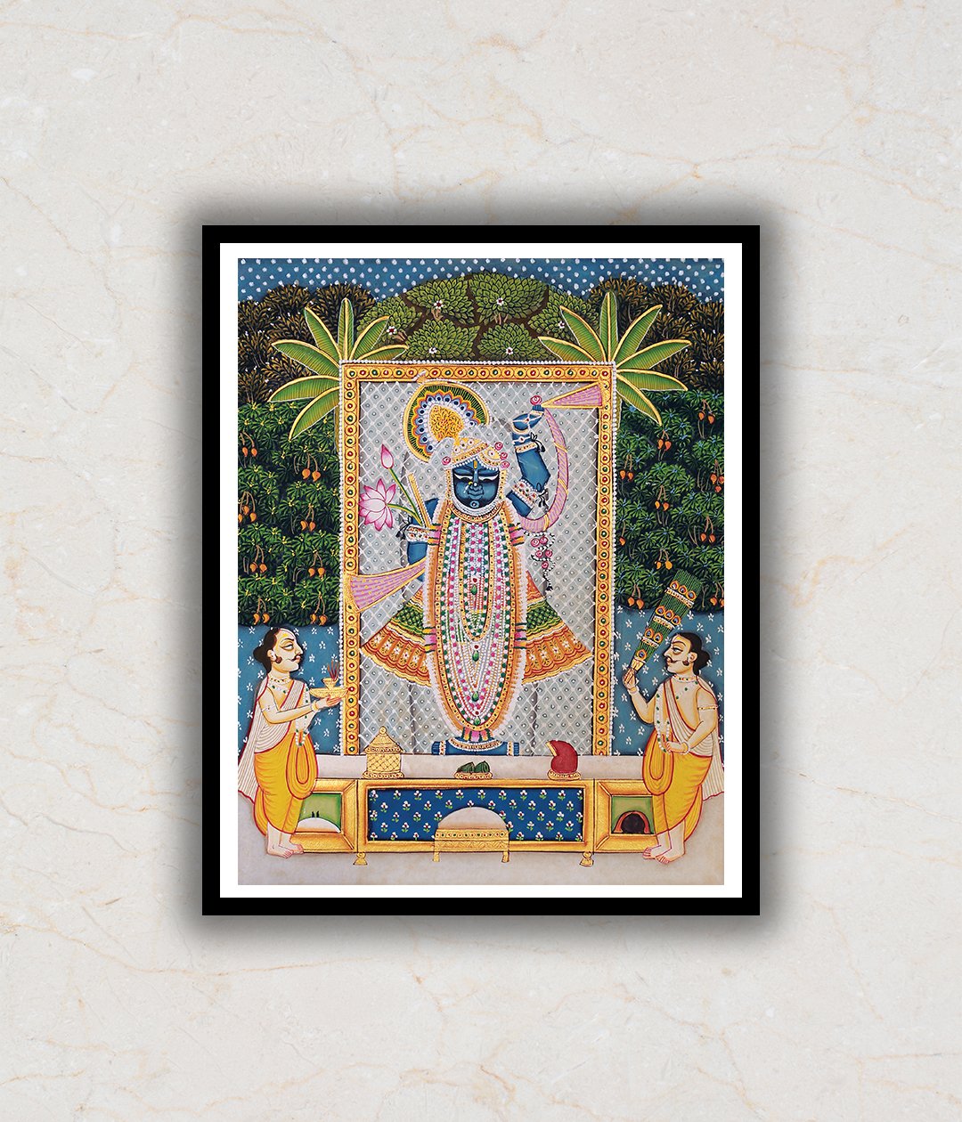 Shrinath Ji (Shri Krishna) Pichwai Art Painting For Home Wall Art Decor 1