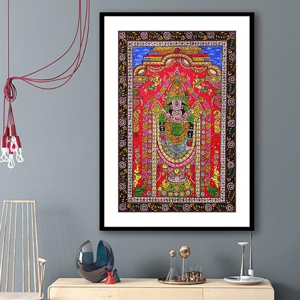 Tirupati Balaji Pattachitra Art Painting For Home Wall Art Decor