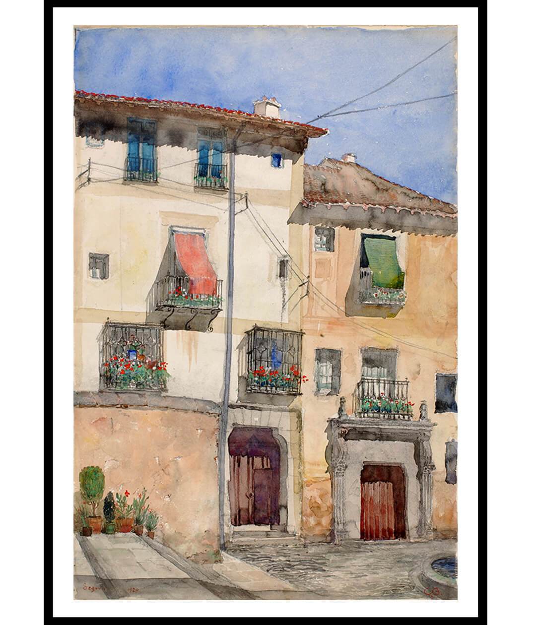 Old House at Segovia, Spain by Cass Gilbert Landscape Painting