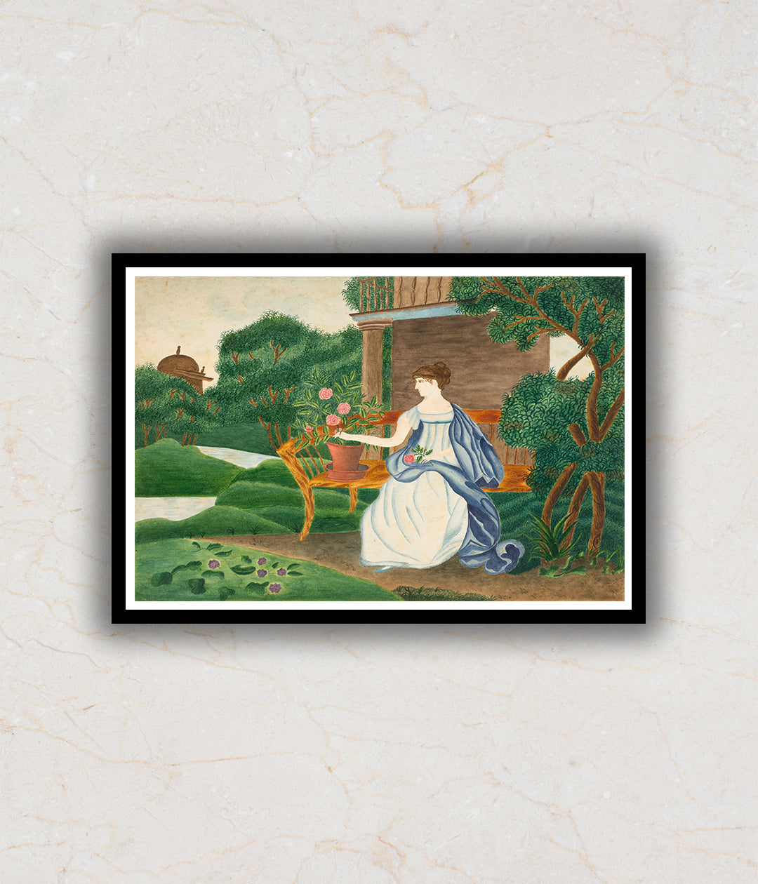 Woman in a Garden BySarah P. Wells Landscape Painting