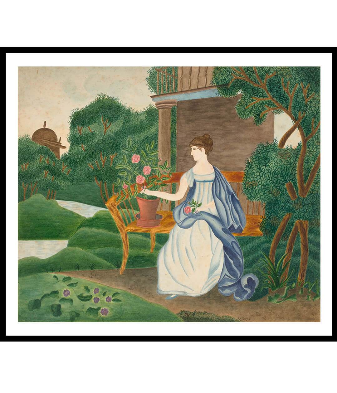 Woman in a Garden BySarah P. Wells Landscape Painting