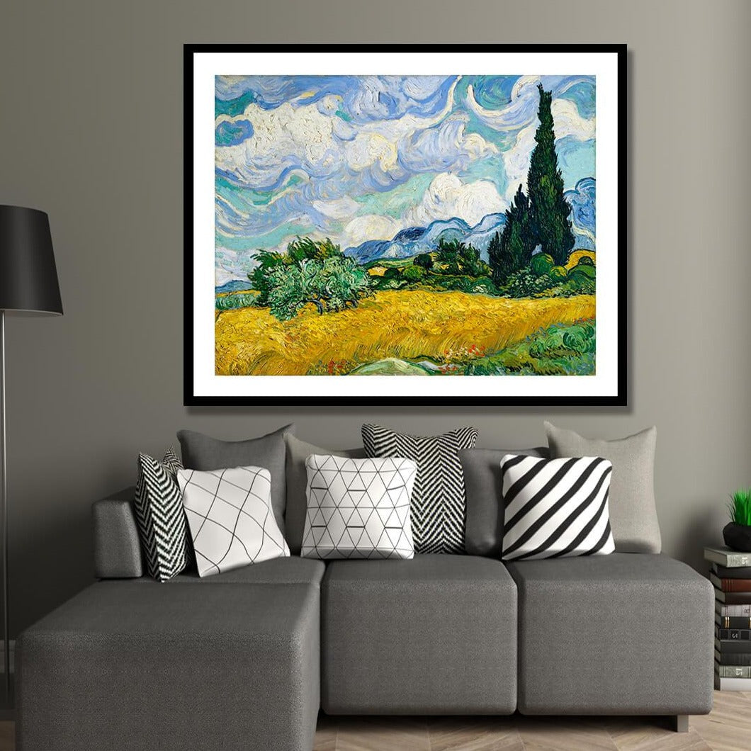 Wheat Field with Cypresses Vincent Van Gogh Painting