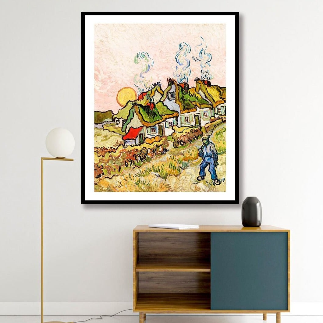 Houses and Figure Vincent Van Gogh Painting 1