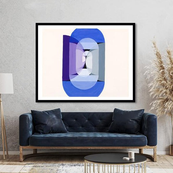 Blue Gray Violet Wheel Abstract Art